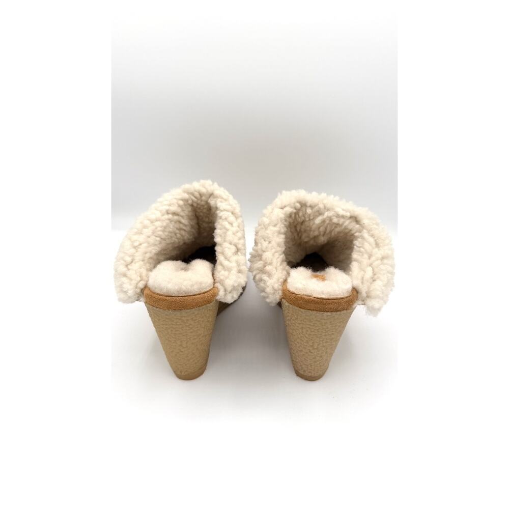 Isabel Marant Takita Tan Brown Suede Shearling Wedge Mule Heels Size 38 NWOB - Picture 6 of 14